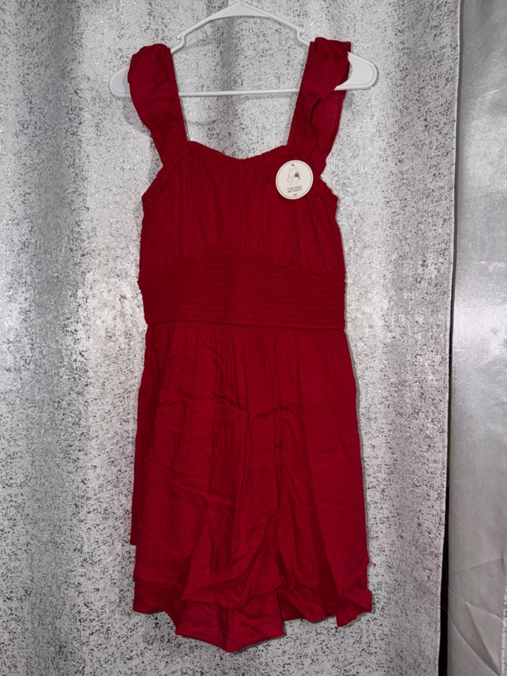 Red Ruffled Strap Dress